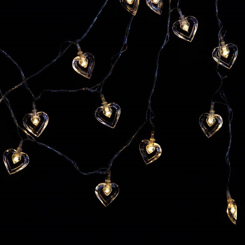 ریسه طرح قلب شیشه ای آفتابی 5٫5 متری