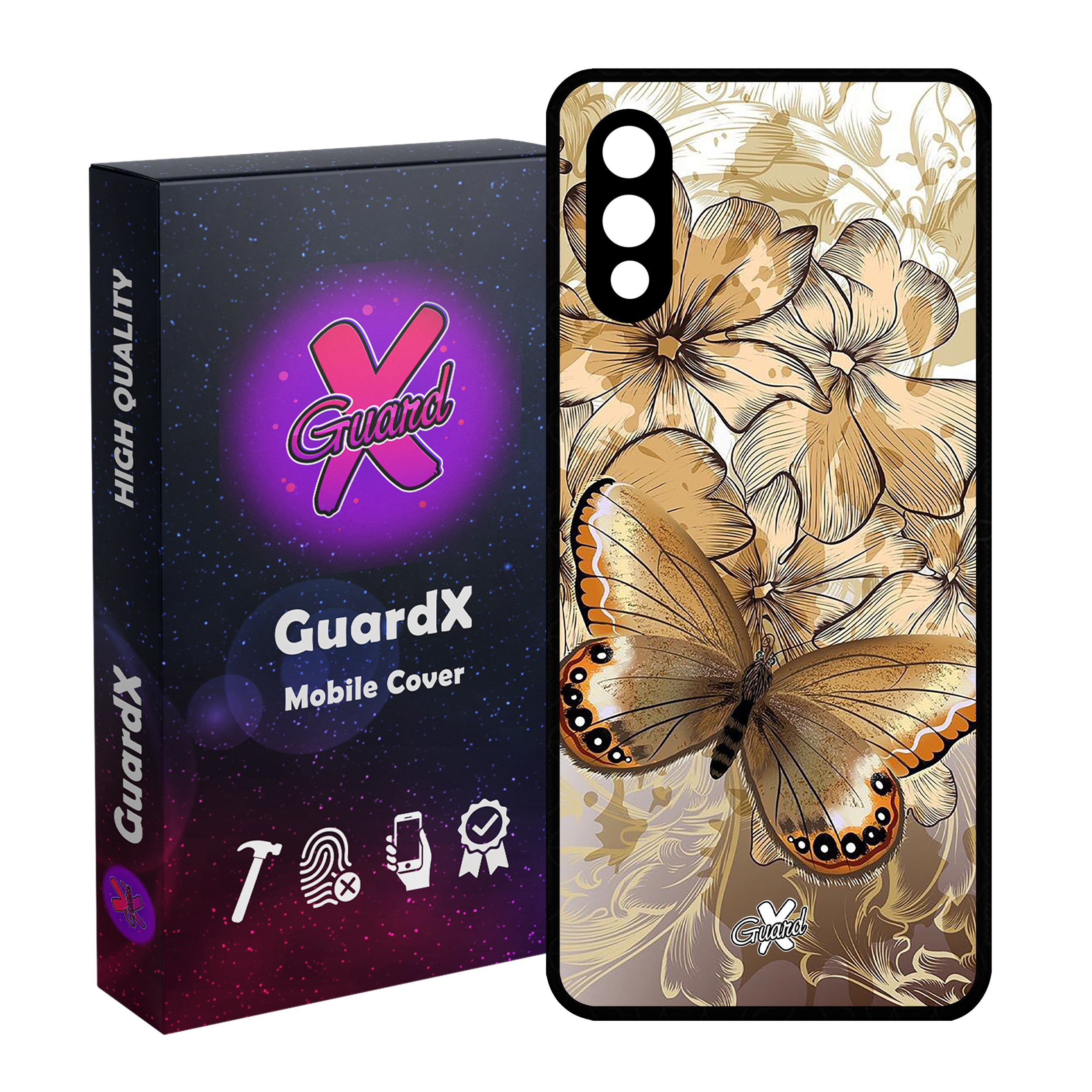 کاور گارد ایکس طرح پروانه مدل Glass10272 مناسب برای گوشی موبایل سامسونگ Galaxy A02 / M02