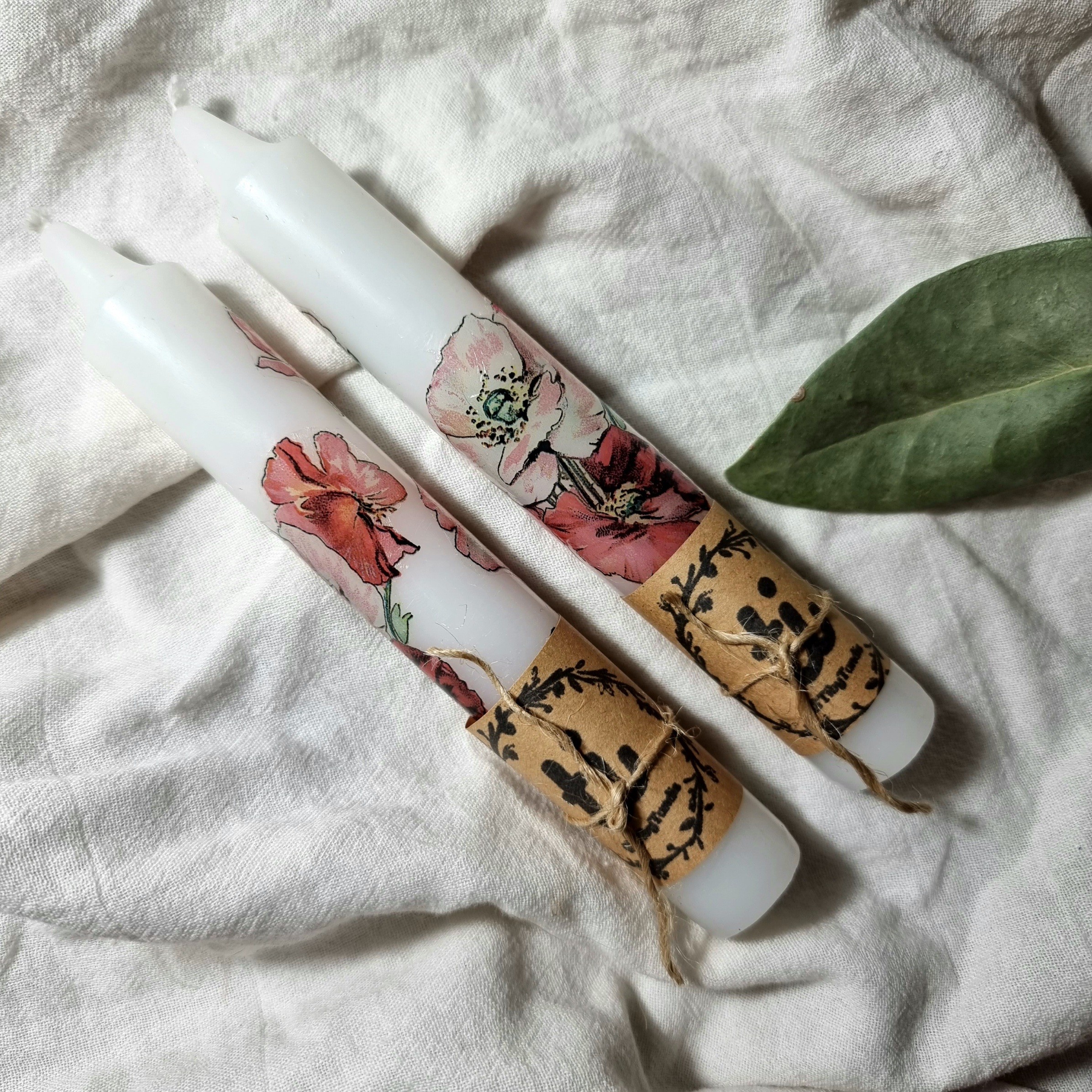 شمع قلمی  10 سانت دستساز کلیسایی طرح گل شقایق