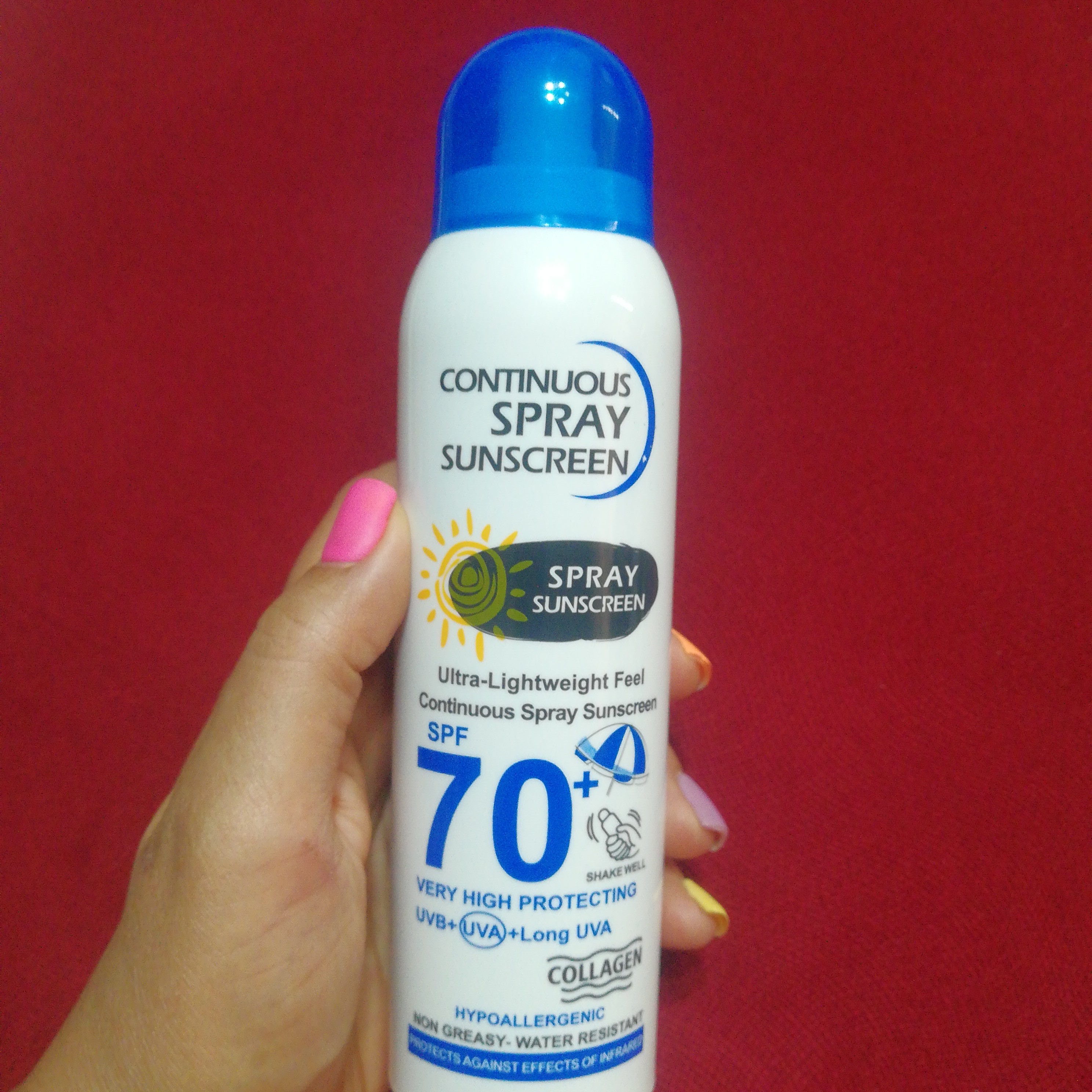 اسپری ضد آفتاب صورت و بدن اس پس اف 70 حجم 230 میل روشن کننده پوست 