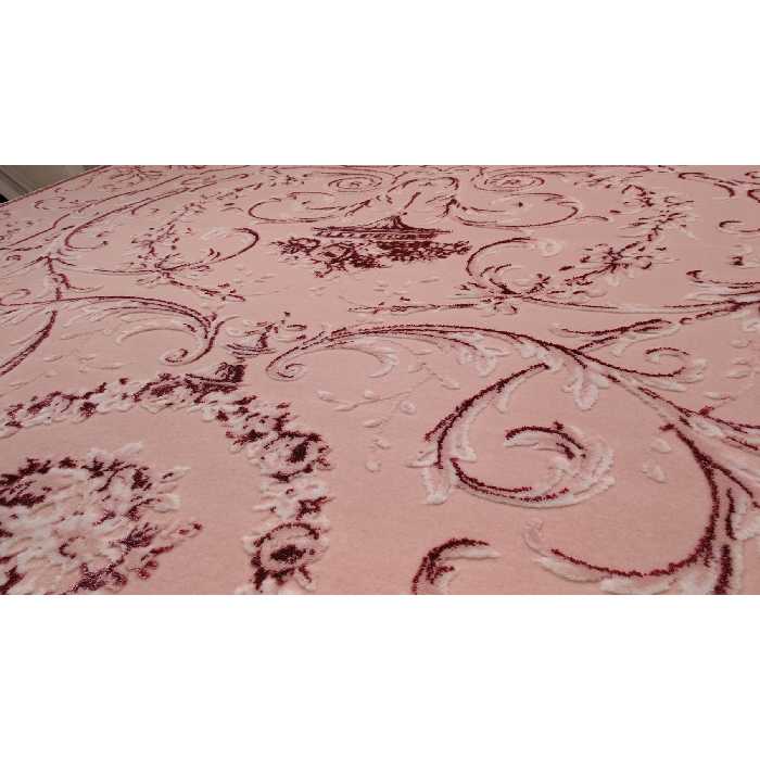 فرش ماشینی زمرد مشهد کد DI04 زمینه صورتی