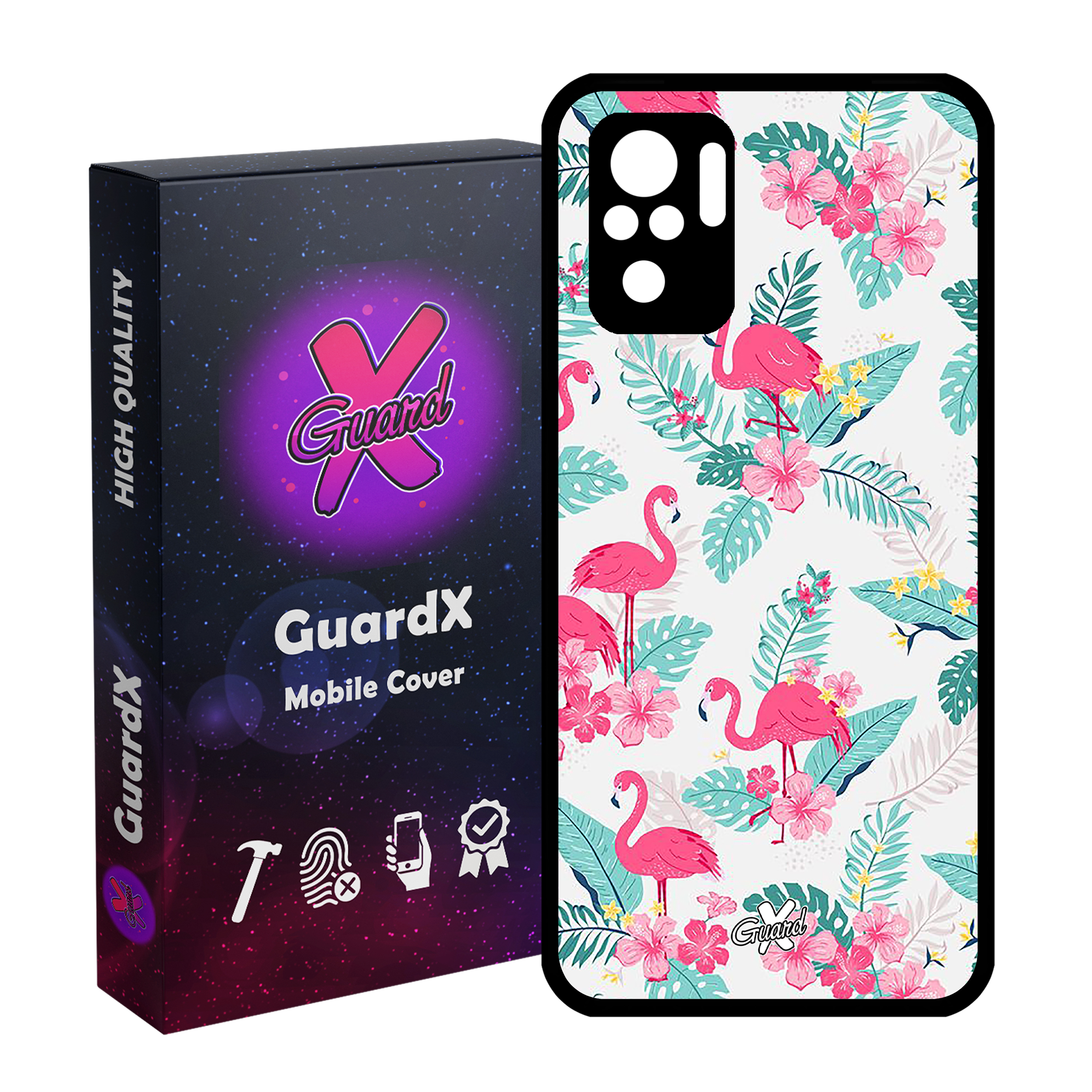کاور گارد ایکس طرح فلامینگو مدل Glass10274 مناسب برای گوشی موبایل شیائومی Redmi Note 10 4G / Note 10S