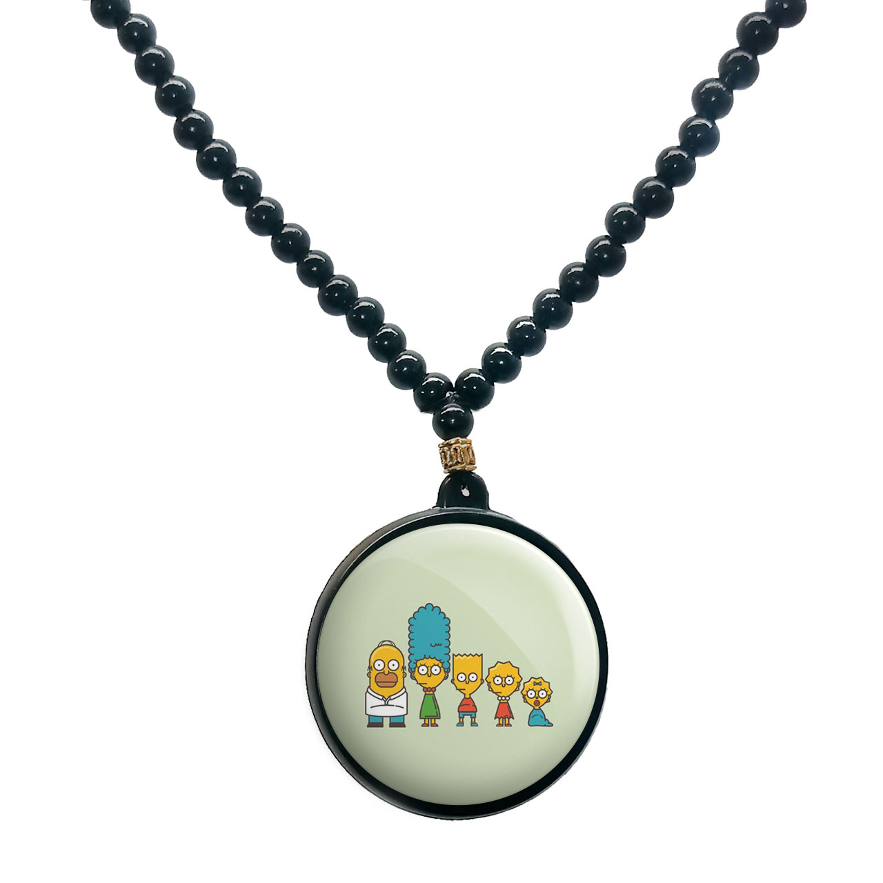 گردنبند پرمانه طرح سیمپسون ها کد pmd.21346 مدل دو طرفه