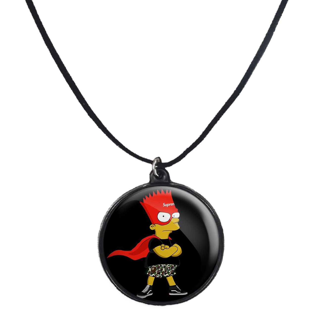 گردنبند پرمانه طرح سیمپسون ها کد pmb.21329 مدل دو طرفه