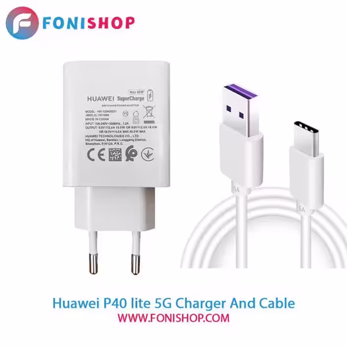 کابل و شارژر سوپر فست شارژ اصلی هواوی Huawei P40 lite 5G