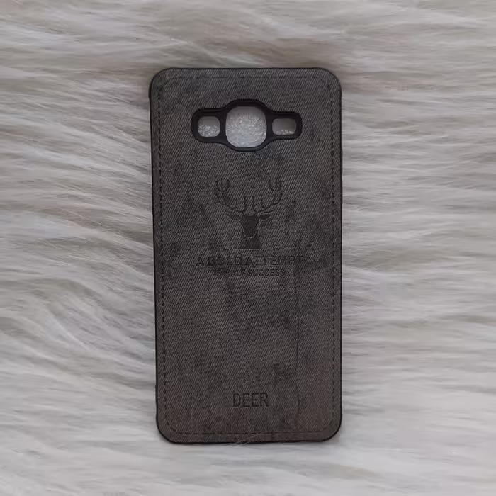 گارد سامسونگ J2 prime چرم گوزنی رنگ خاکستری قابل شست و شو 