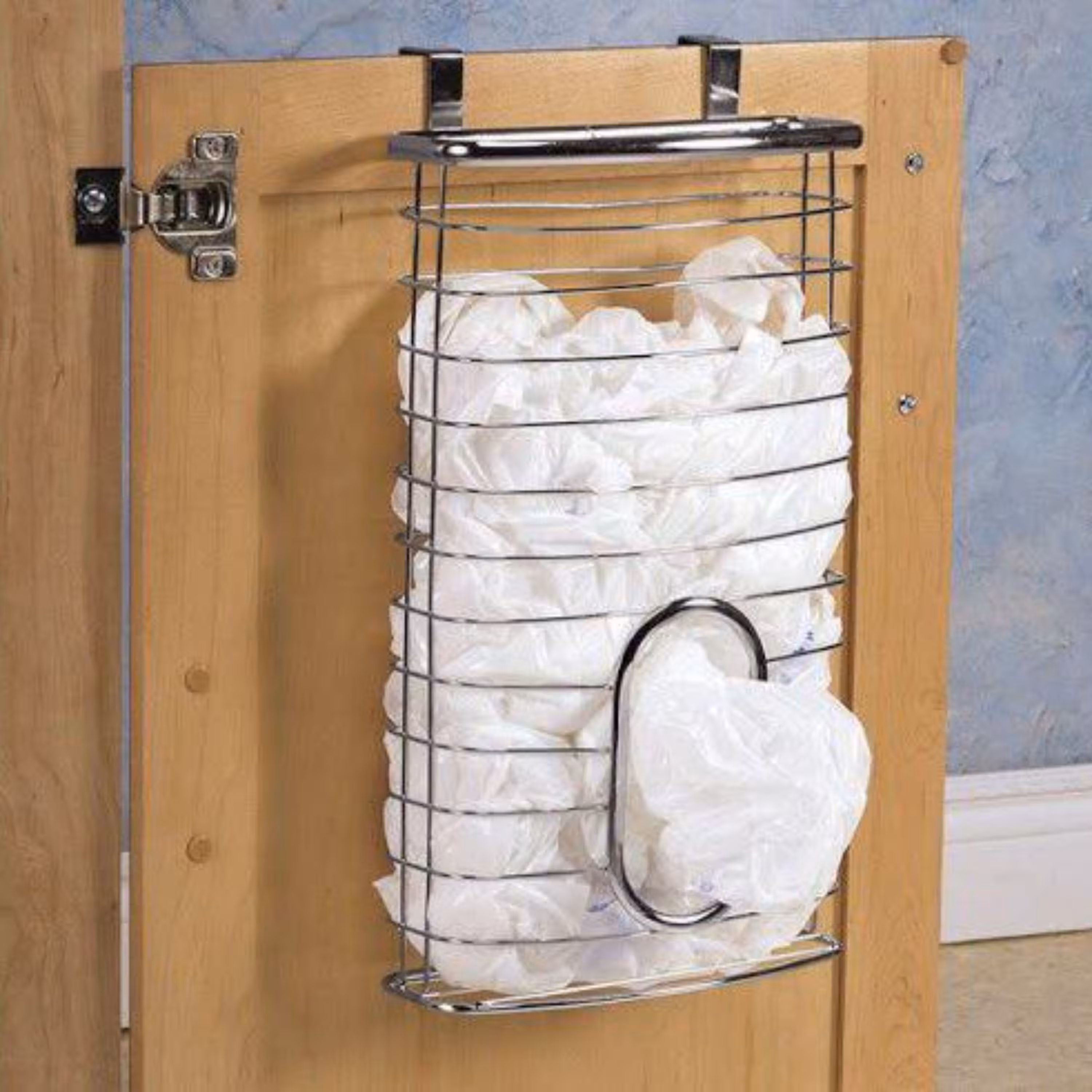 جا کیسه رباله و نایلون استیل روی درب کابینتی   سایز بزرگ  وارداتی دارای دو سوراخ