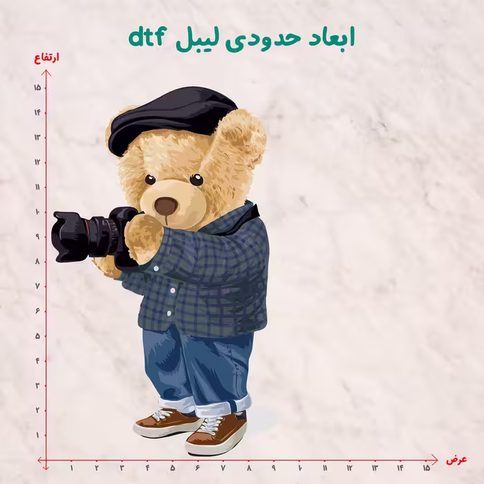 استیکر پارچه و لباس مدل dtf طرح تدی کد H15.138 مجموعه 4 عددی