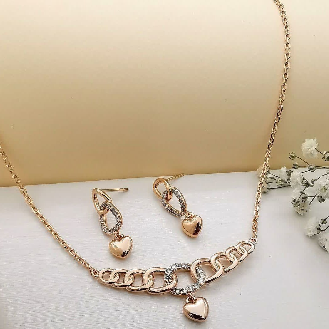 نیم ست کارتیر قلبی نگین دار برند ژوپینگ