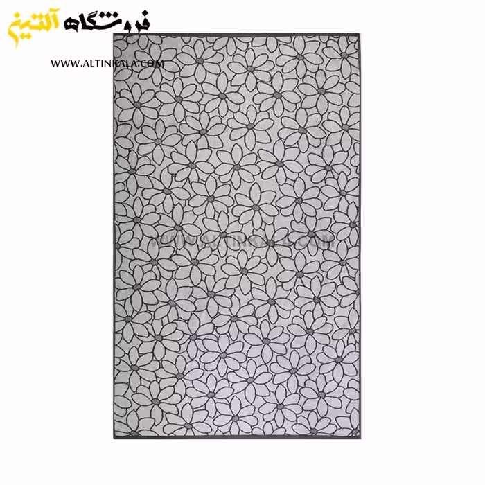 حوله استخری برق لامع طرح فلاور طوسی سایز 70×140