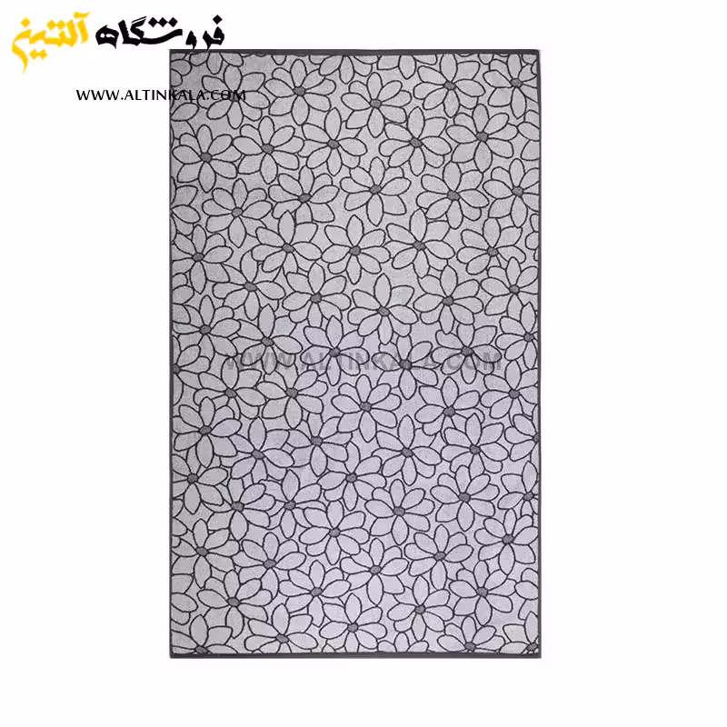 حوله استخری برق لامع طرح فلاور طوسی سایز 70×140