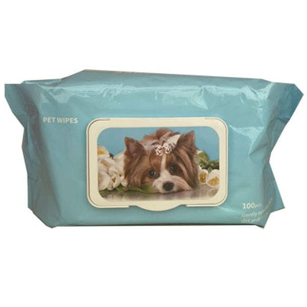 دستمال مرطوب حیوانات مدل pet wipes بسته 100 عددی
