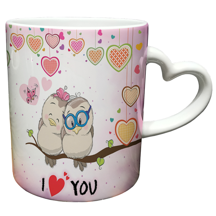 ماگ مدل دسته قلبی طرح عاشقانه کد 16