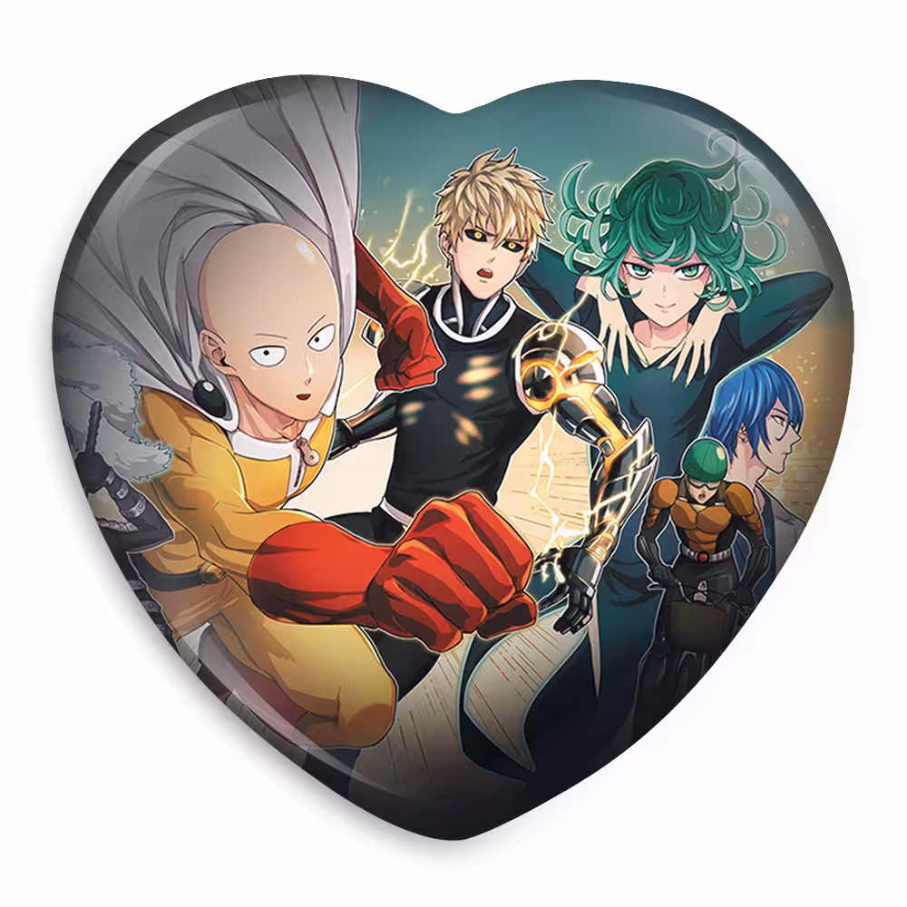 پیکسل خندالو طرح انیمه مرد تک مشتی One Punch Man مدل قلبی کد 10526