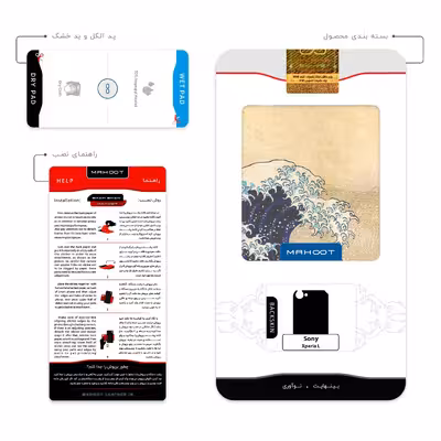 برچسب پوششی ماهوت مدل The Great Wave off Kanagawa of Hokusai مناسب برای گوشی موبایل سونی Xperia L