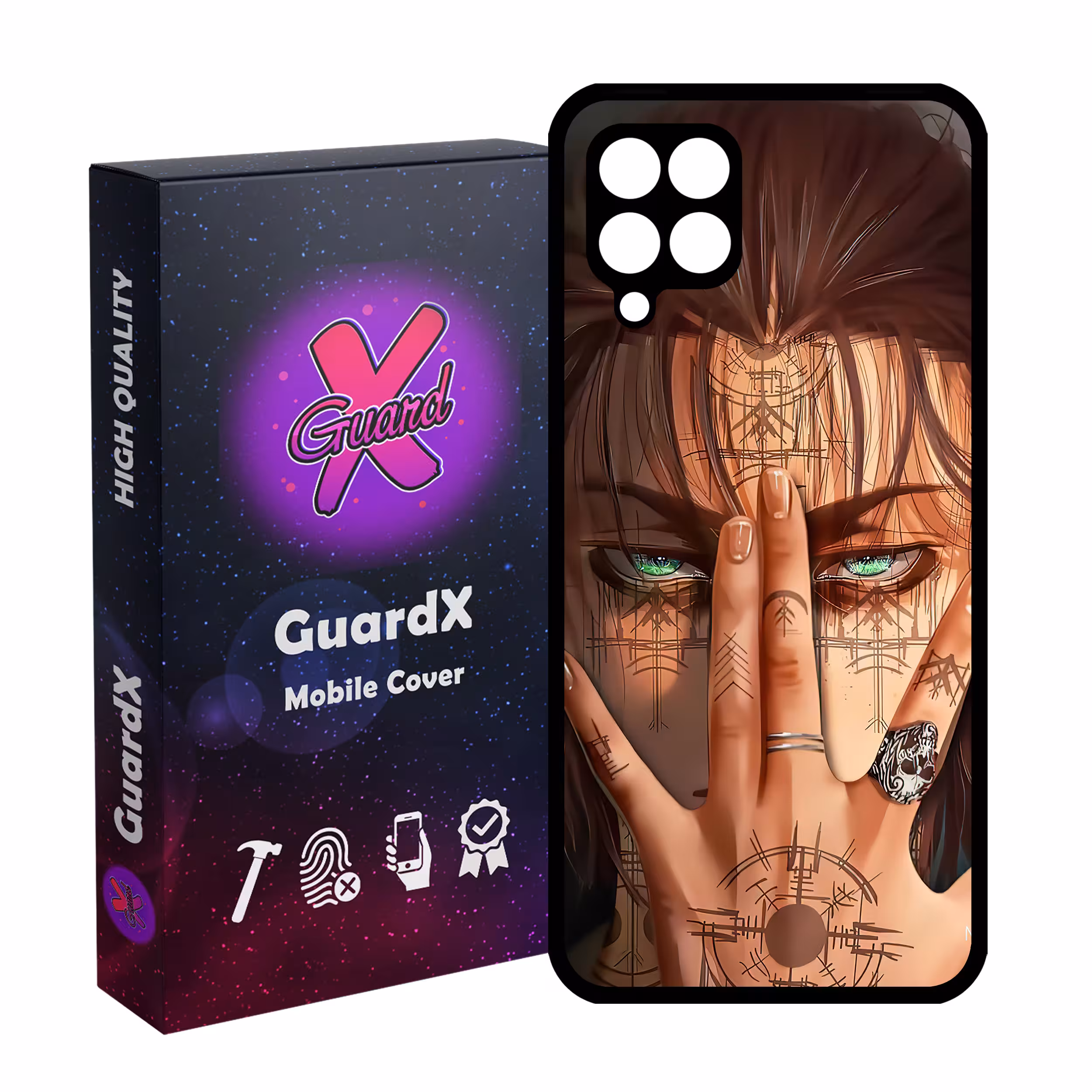 کاور گارد ایکس طرح Eren Anime مدل Glass10449 مناسب برای گوشی موبایل سامسونگ Galaxy A22 4G