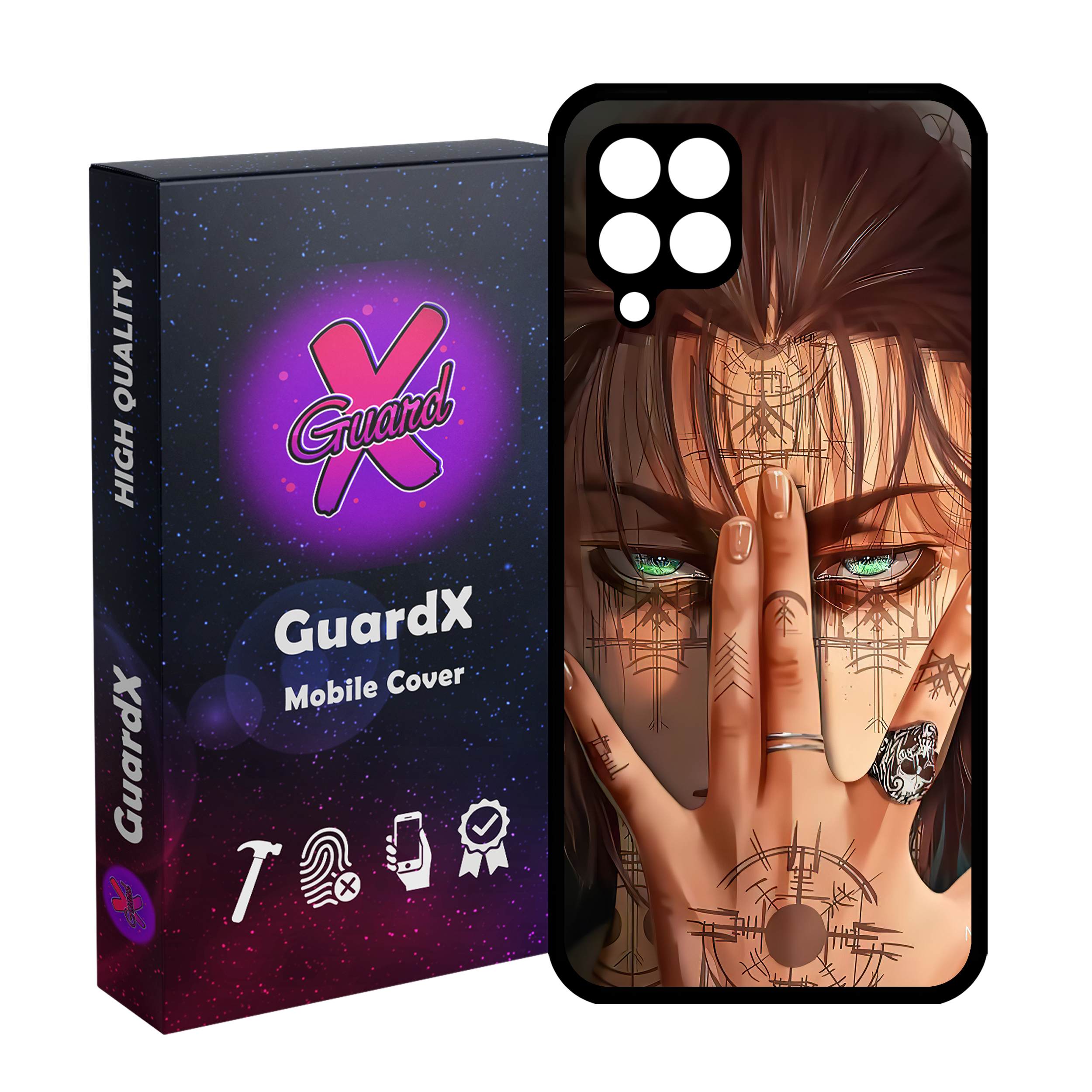 کاور گارد ایکس طرح Eren Anime مدل Glass10449 مناسب برای گوشی موبایل سامسونگ Galaxy A22 4G