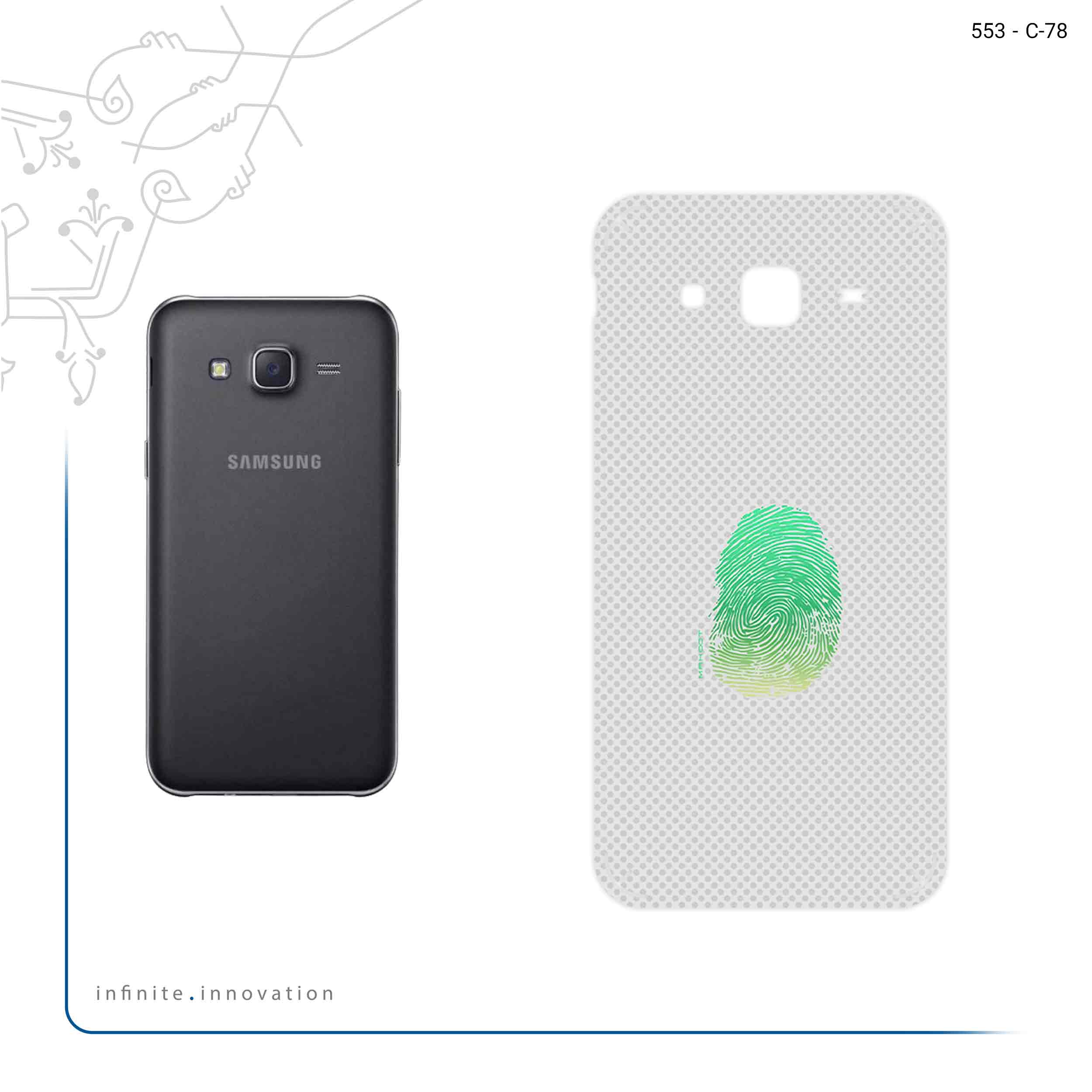 برچسب پوششی ماهوت مدل Minimal Fingerprint مناسب برای گوشی موبایل سامسونگ Galaxy J5