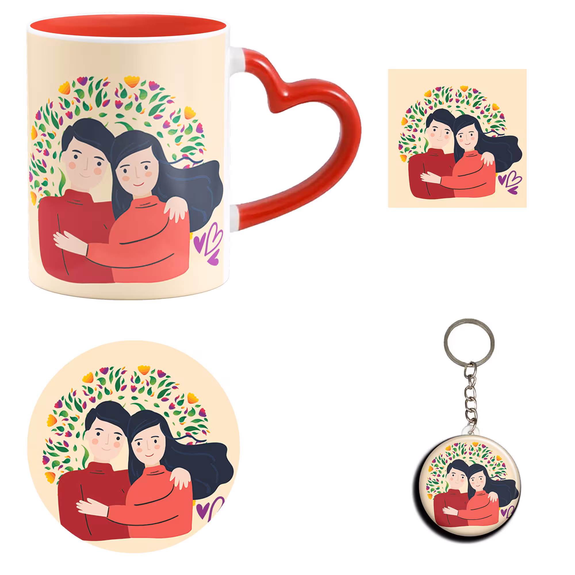 ست هدیه ماگ مدل روز عشق طرح عاشقانه کد M120