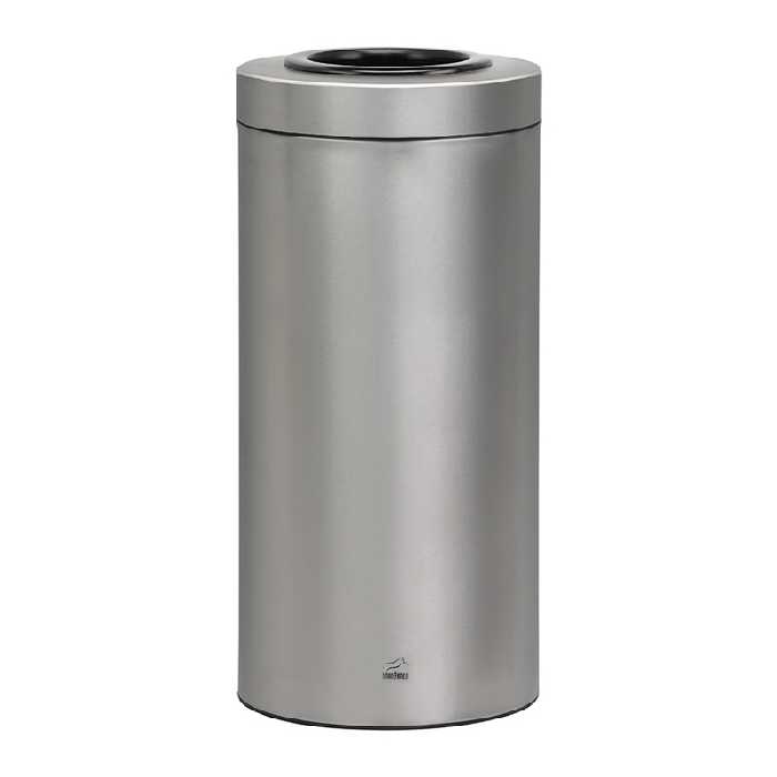 سطل زباله 45 لیتری بهاز مدل استوانه ای تمام استیل
