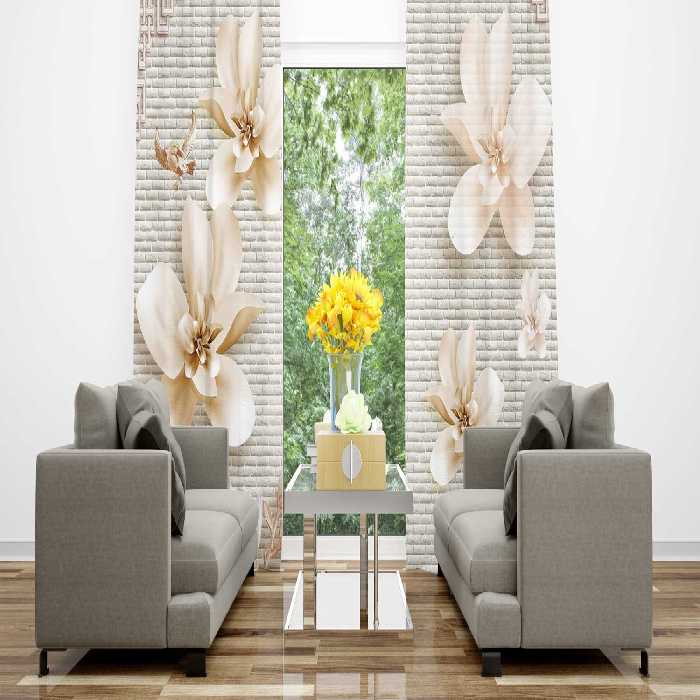 پرده گل دیوار آجری