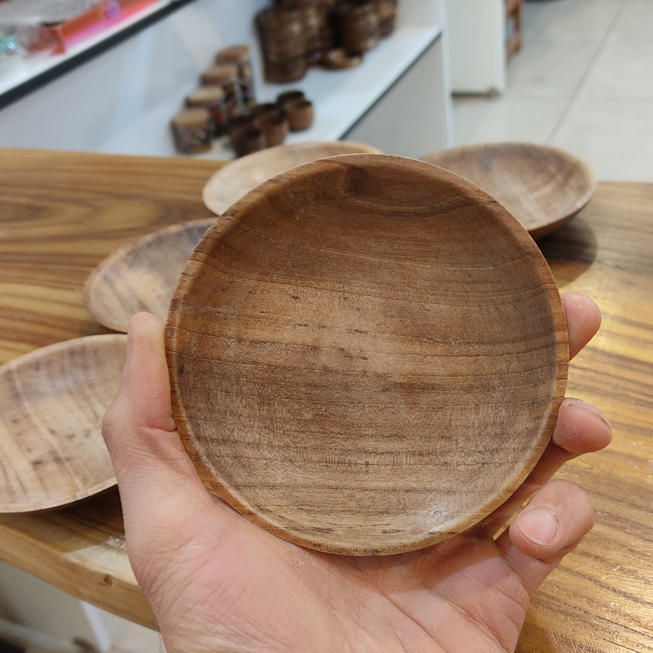 ست شش عددی نعلبکی چوب گردو مناسب زیرلیوانی و فنجان و ظروف هفت سین 