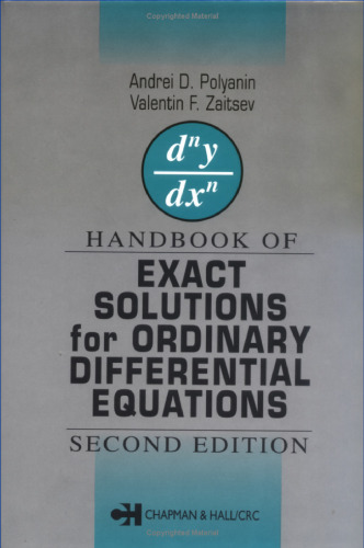 خرید و دانلود نسخه کامل کتاب Handbook of Exact Solutions for Ordinary Differential Equations