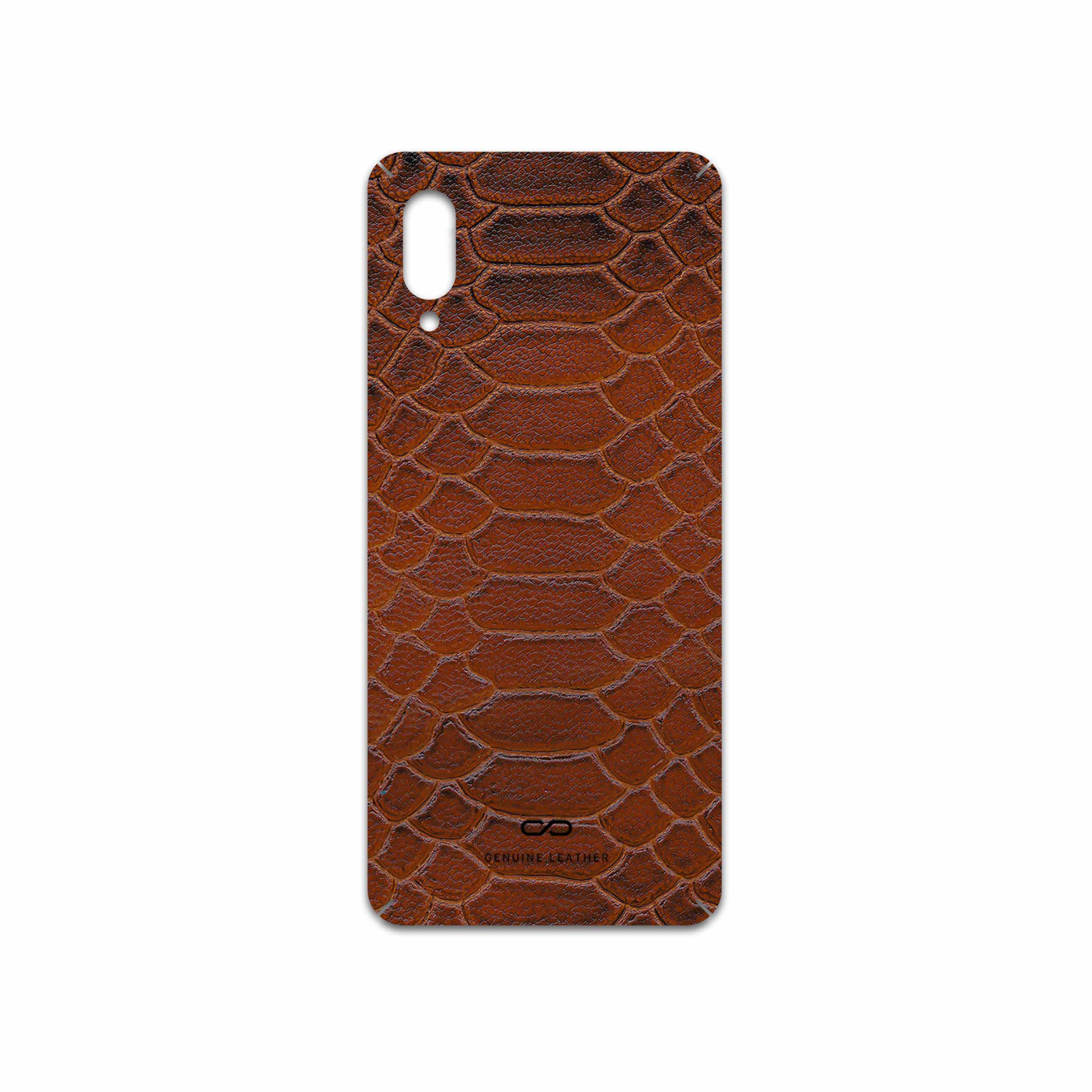برچسب پوششی ماهوت مدل Brown-Snake-Leather مناسب برای گوشی موبایل سامسونگ Galaxy A02