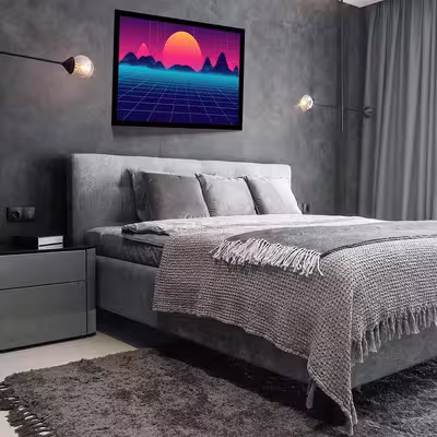 تابلو مدل retro synthwave کد F-15025