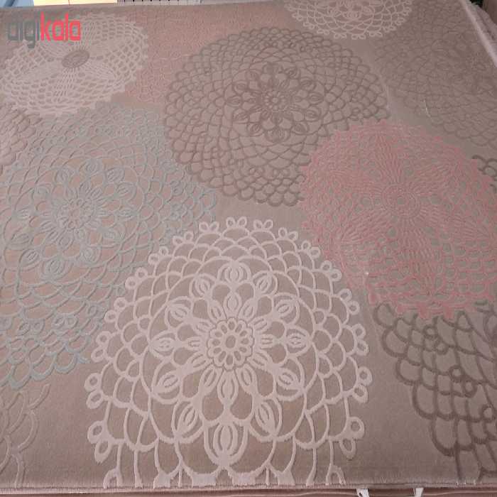 فرش ماشینی زمرد مشهد طرح HA07 زمینه بژ