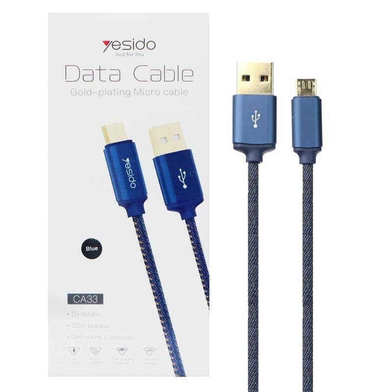 کابل میکرو یو اس بی Yesido CA33 1.2m روکش دار