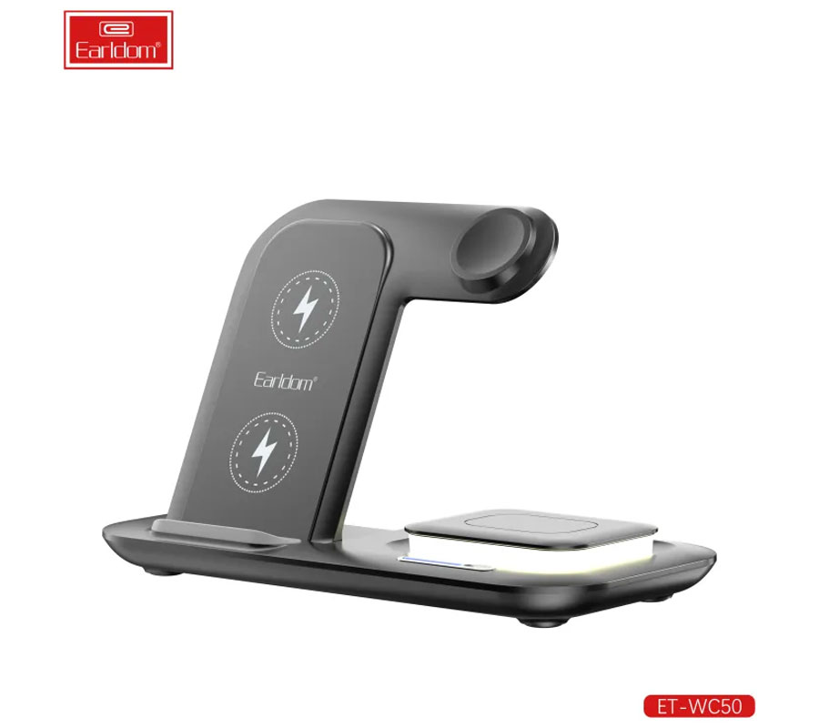 خرید و قیمت شارژر وایرلس 5 کاره ارلدام مدل WC50 توان 15 وات