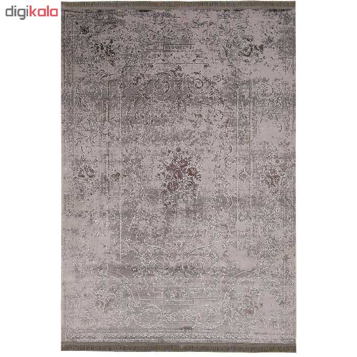 فرش ماشینی زمرد مشهد طرح پتینه کد TA110 زمینه طوسی