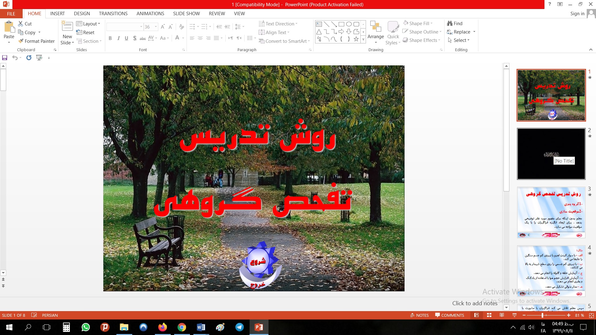 پاورپوینت روش تدريس تفحص گروهي