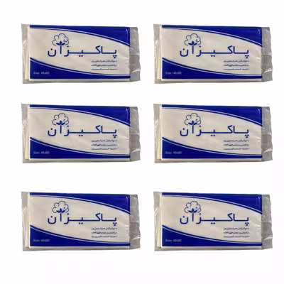 حوله یکبار مصرف پاکیزان مدل AB سایز 40x80 سانتی‌ متر بسته 6عددی