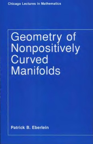 خرید و دانلود نسخه کامل کتاب Geometry of nonpositively curved manifolds