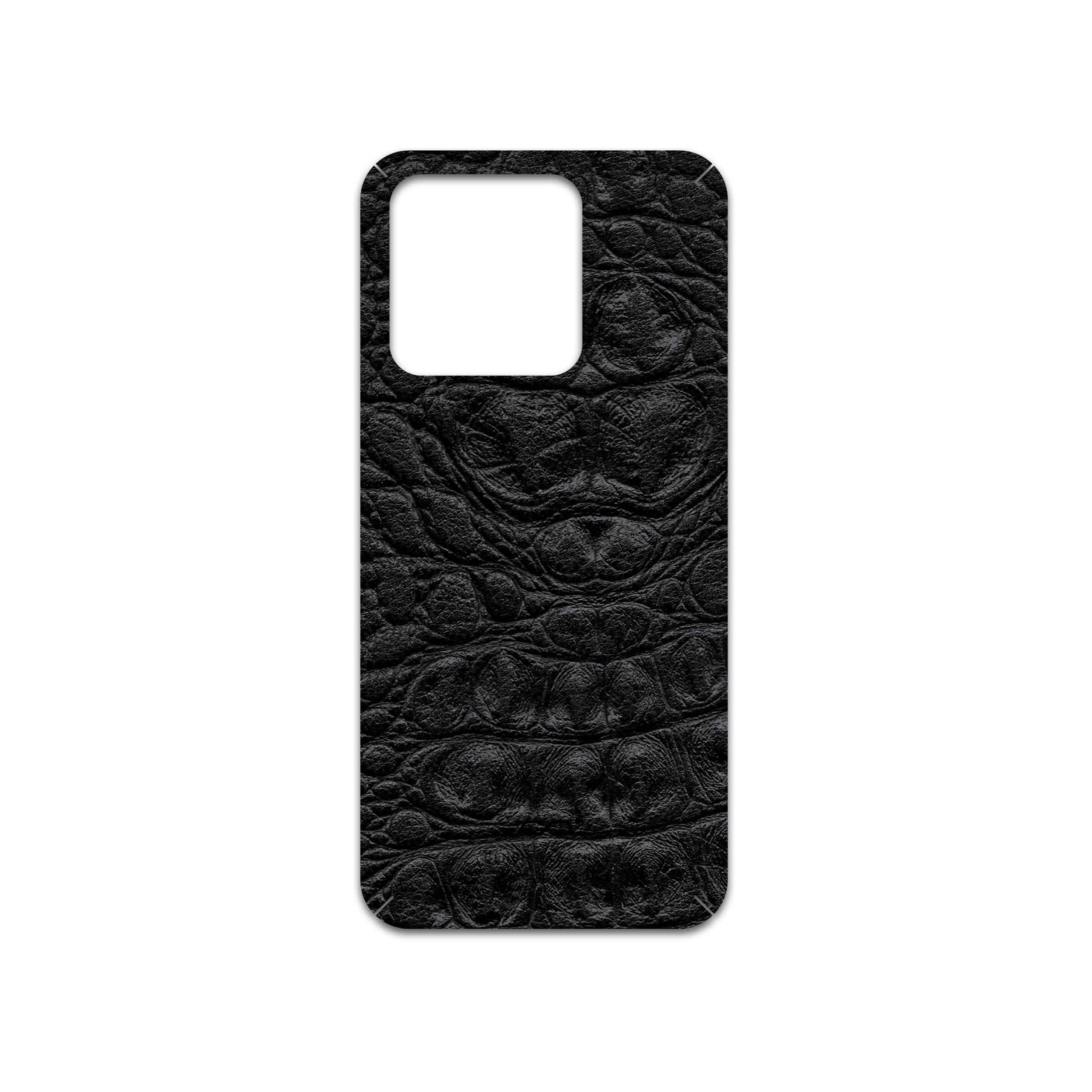 برچسب پوششی ماهوت مدل Black-Crocodile-Leather مناسب برای گوشی موبایل شیائومی Redmi 10A
