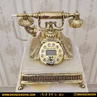 ساعت رومیزی برنز مدل آوا با سنگ مرمر سفید کد 1849