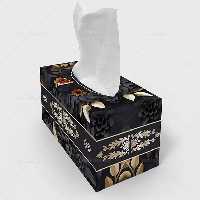 جعبه دستمال کاغذی مشکی | گرافیک با طعم تربچه