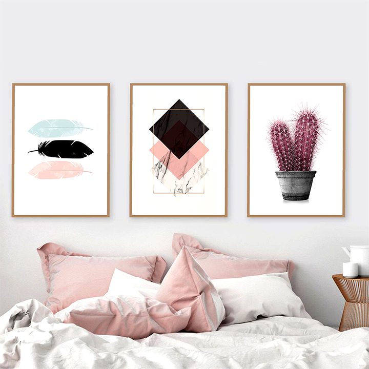 تابلو دکوراتیو مدل کاکتوس کد TC21 مجموعه 3 عددی