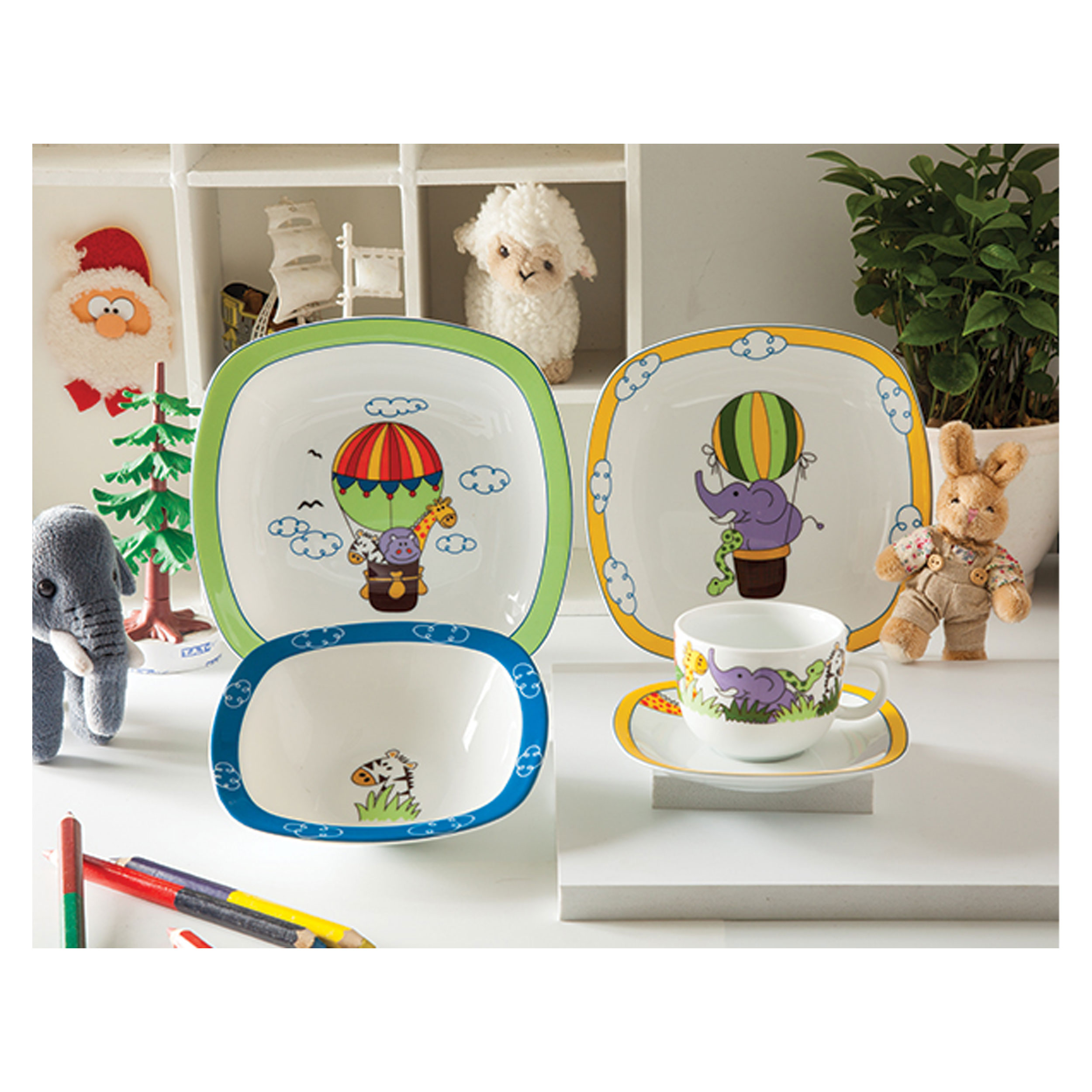 سرویس غذاخوری 5 پارچه کودک چینی زرین سری کواترو مدل ساوانا درجه یک