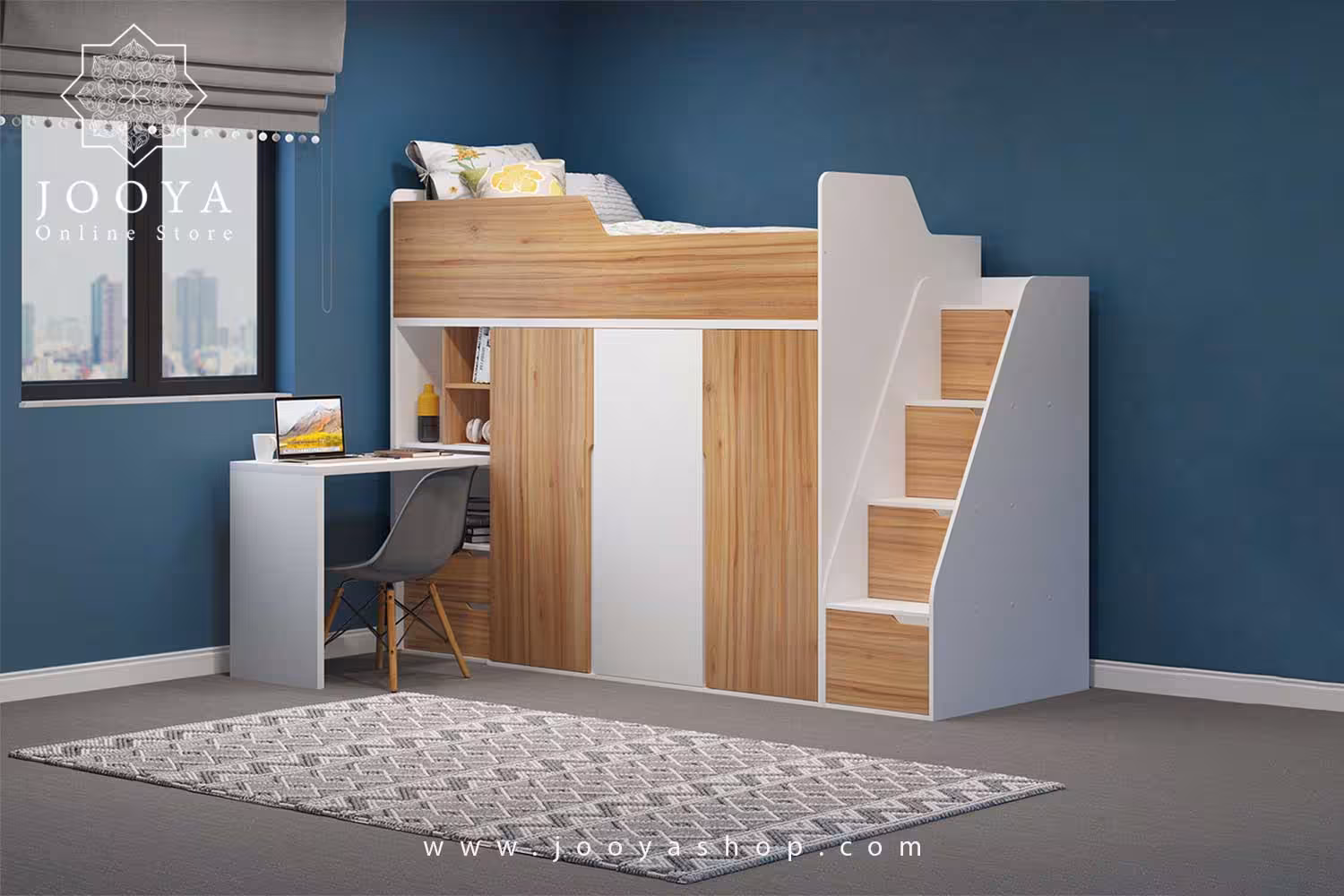 تخت خواب دو طبقه چند کاره آرالیا مدل BT714