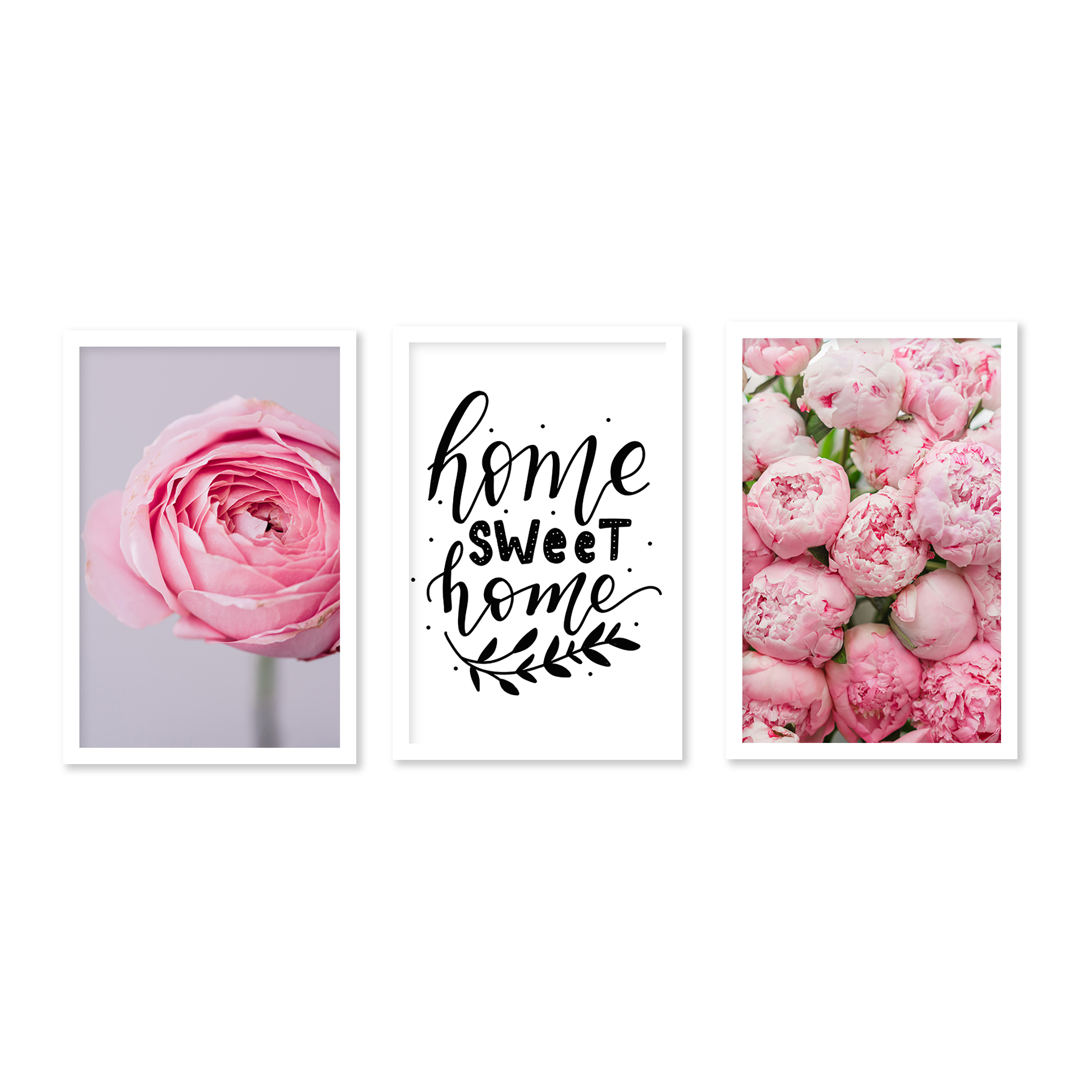 تابلو بوف گالری طرح گل کد Bg0017 مجموعه ۳ عددی