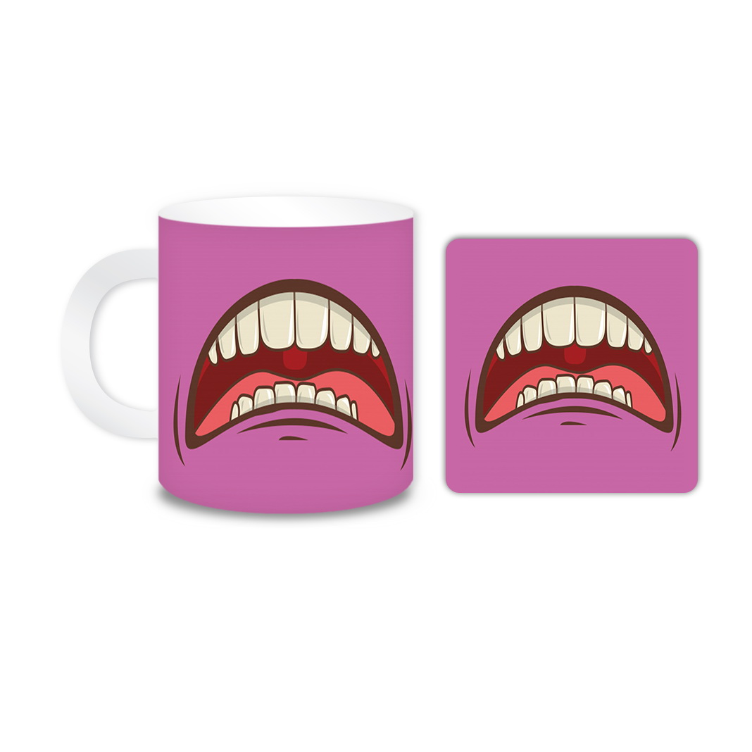 ماگ مدل دهان کد 690 به همراه زیر لیوانی