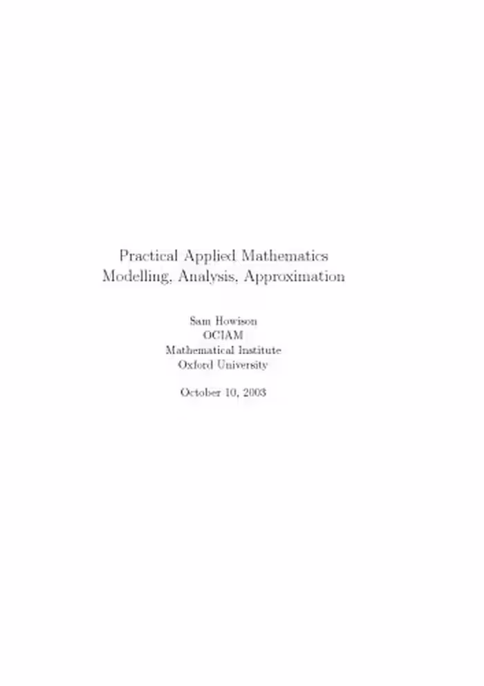 خرید و دانلود نسخه کامل کتاب Practical Applied Mathematics Modelling, Analysis, Approximation