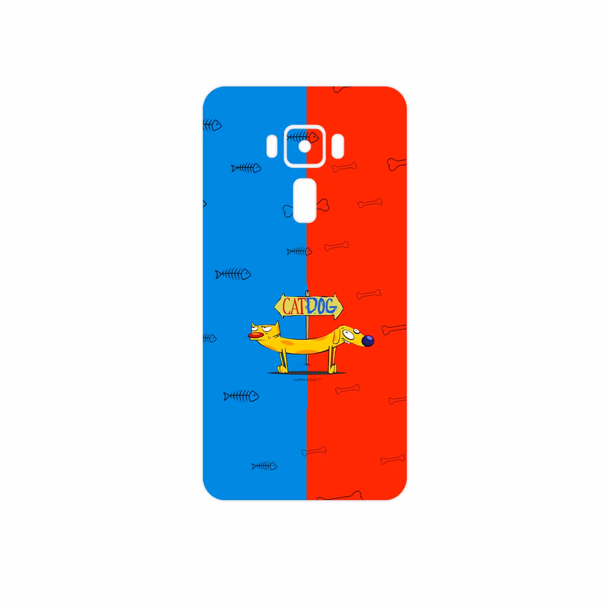 برچسب پوششی ماهوت مدل CatDog مناسب برای گوشی موبایل ایسوس Zenfone 3 Laser ZC551KL