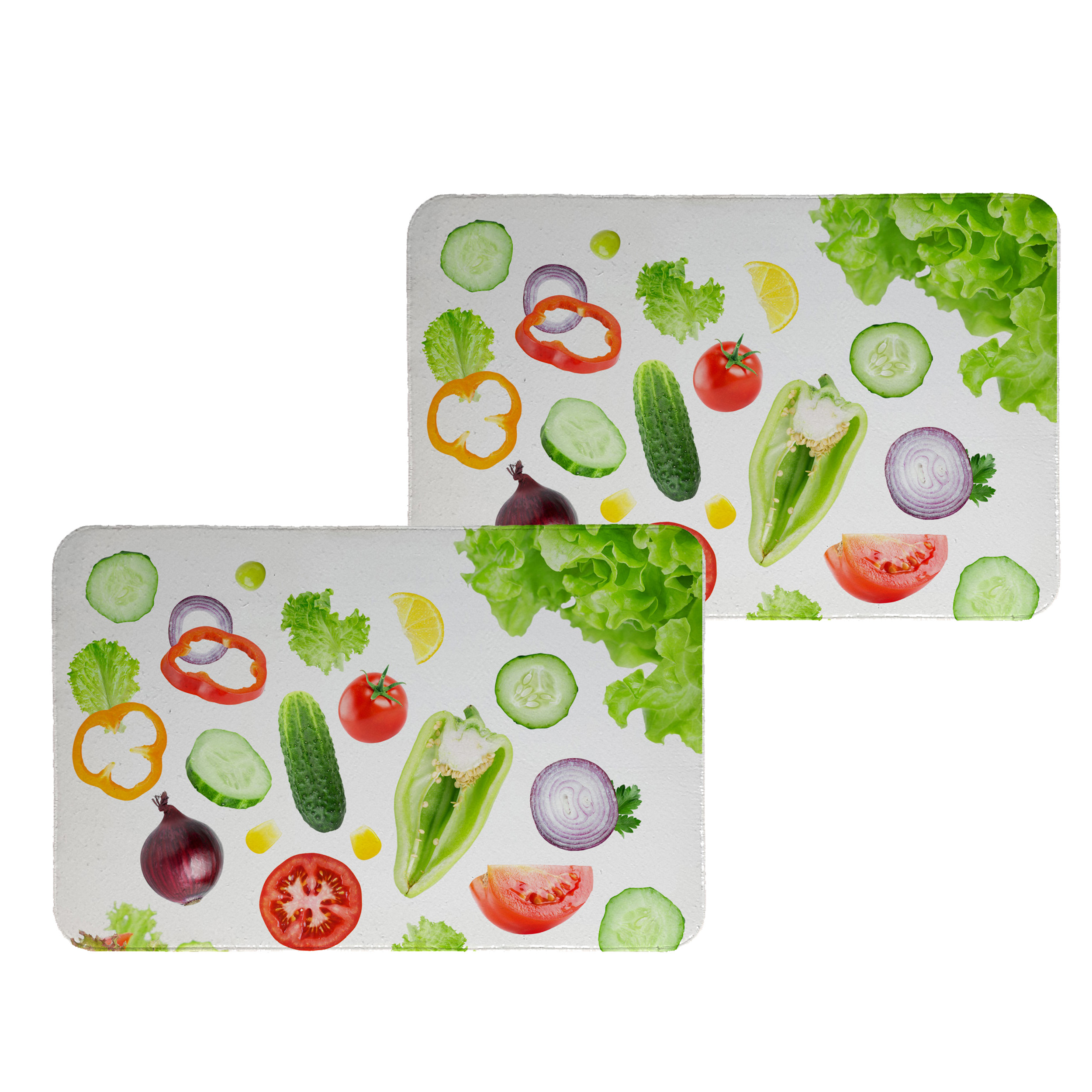 زیربشقابی طرح سبزیجات کد 5007 مجموعه 2عددی 