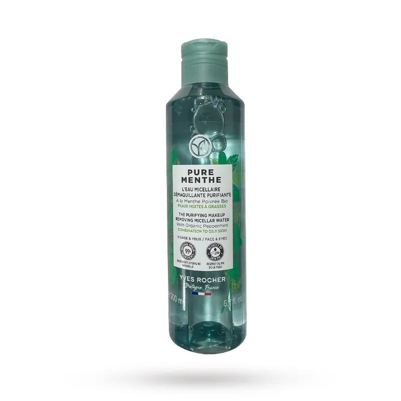 پاک کننده آرایش و ناخالصی ایوروشه مدل PURE MENTHE برای پوست مختلط تا چرب حجم 200 میل