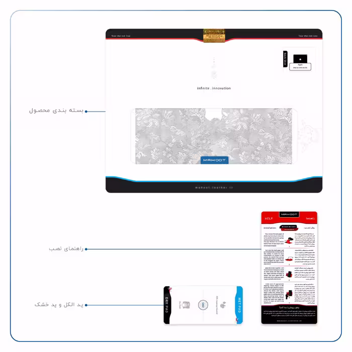 برچسب پوششی ماهوت مدل Silver-Wildflower مناسب برای تبلت اپل iPad Air 2013 A1476