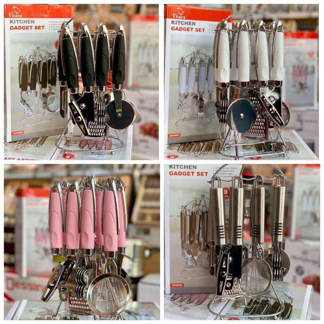 ابزاراشپزخانه ست ابزار اشپزخونه ویتارا ابزار لاکچری ابزار استیل ابزار مشکی ابزار سفید استعلام موجودی 470 کمالی مشهد